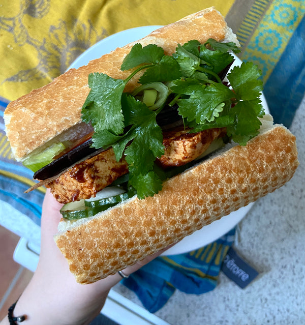 Vegan Spicy BBQ Tofu Banh Mi