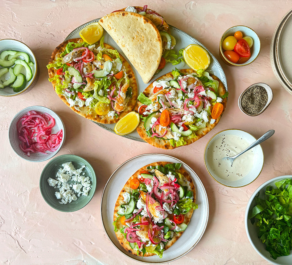 Greek-Style Chicken Flatbreads