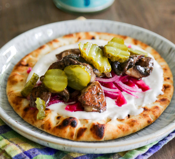 Shawarma Mushroom Flatbread Recipe