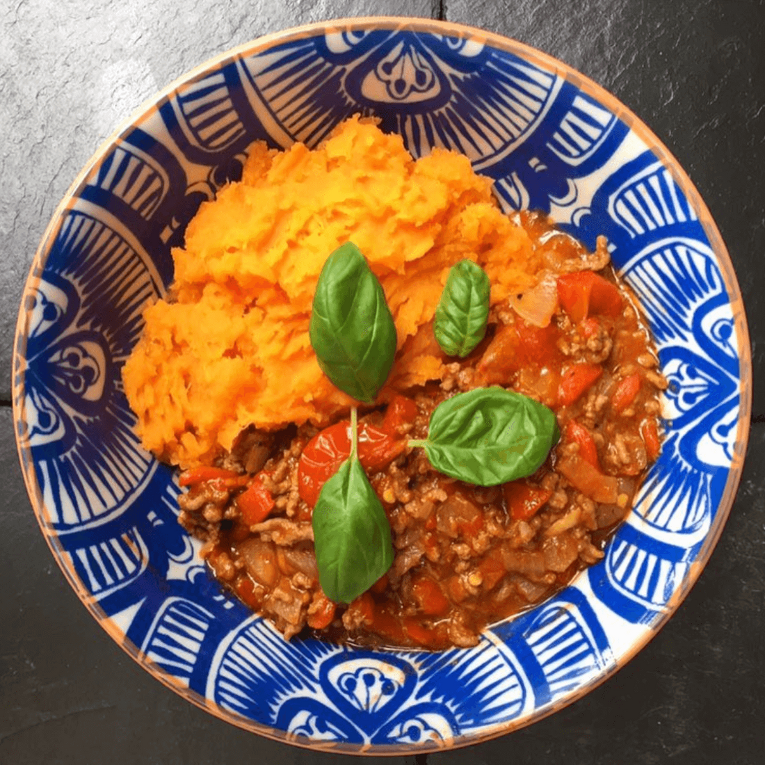 Beef Bolognese and Sweet Potato Mash