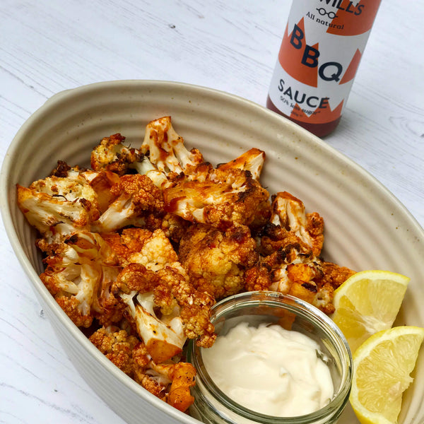 Cauliflower Buffalo Bites with Lemony Mayo