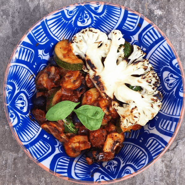 Charred Cauliflower Steaks and Tomato Ragu