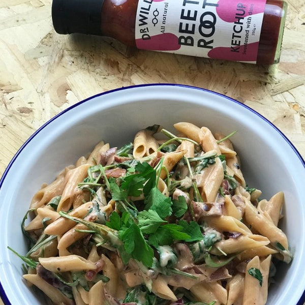 Creamy Goat's Cheese and Beetroot Penne